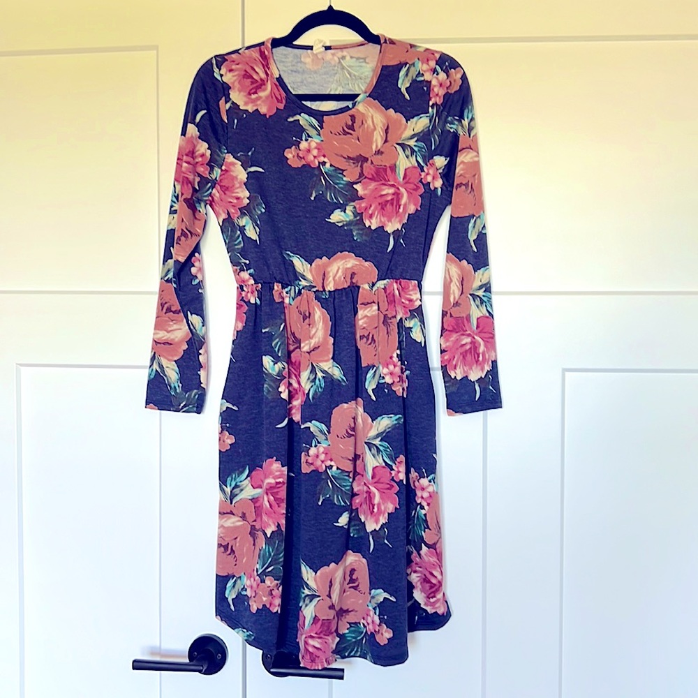 Pinkblush Long-Sleeve Floral Maternity Dress